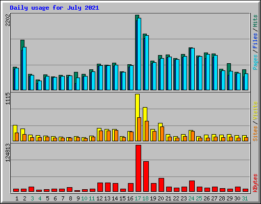 Daily usage for July 2021