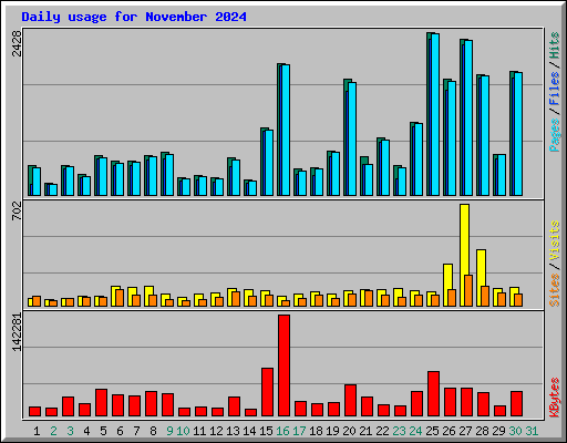 Daily usage for November 2024