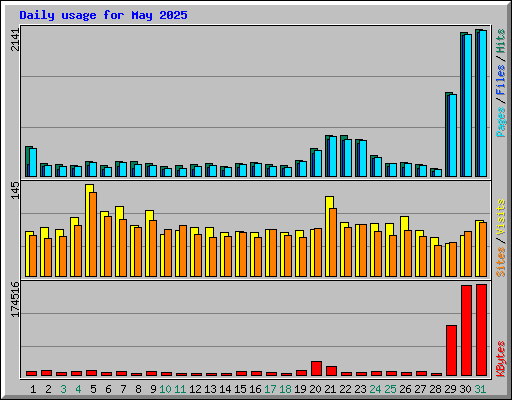 Daily usage for May 2025
