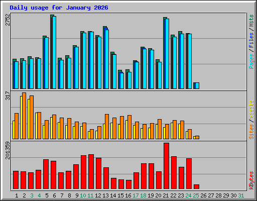 Daily usage for January 2026