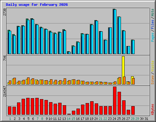 Daily usage for February 2026