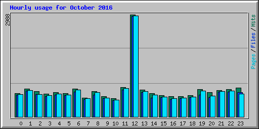 Hourly usage for October 2016