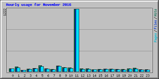 Hourly usage for November 2016