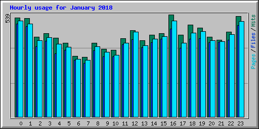 Hourly usage for January 2018