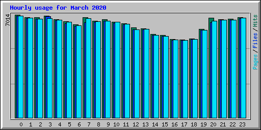 Hourly usage for March 2020