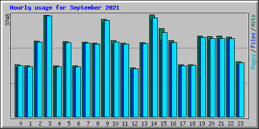 Hourly usage for September 2021