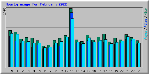 Hourly usage for February 2022