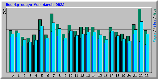 Hourly usage for March 2022