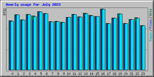 Hourly usage for July 2023