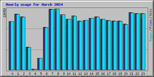 Hourly usage for March 2024