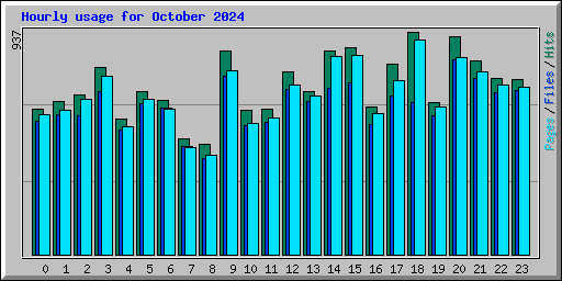 Hourly usage for October 2024