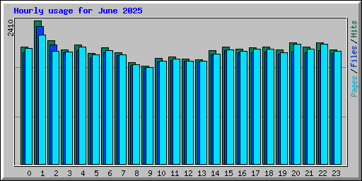 Hourly usage for June 2025