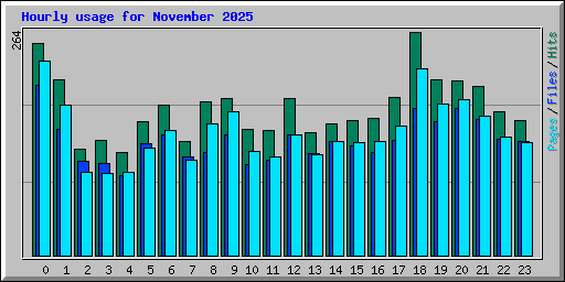 Hourly usage for November 2025
