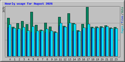 Hourly usage for August 2026